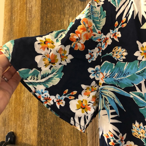 NWT | Band of Gypsies | Navy Peach Floral Romper - Picture 3 of 6